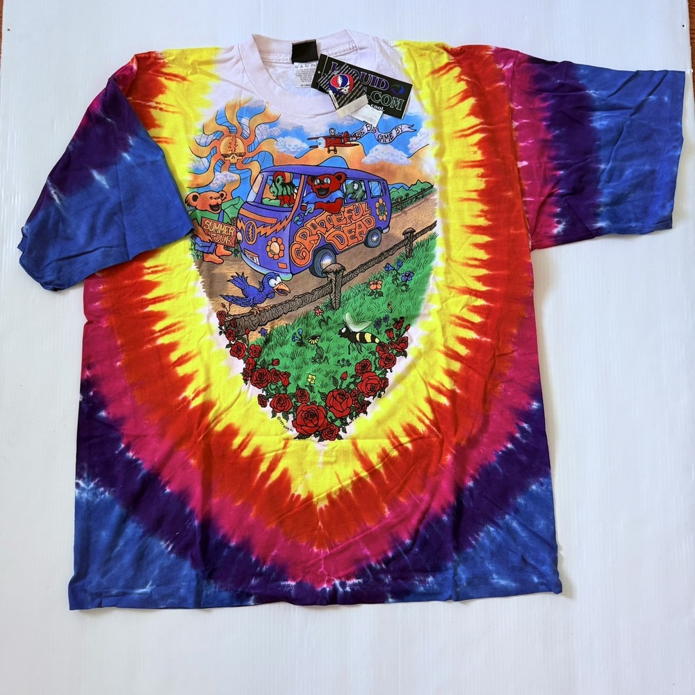 Vtg Made in USA *NWT* Grateful Dead Summer Tour 1994 RainbowTie-Dye T-Shirt XXL